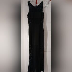San Joy Black Mesh Maxi Dress
